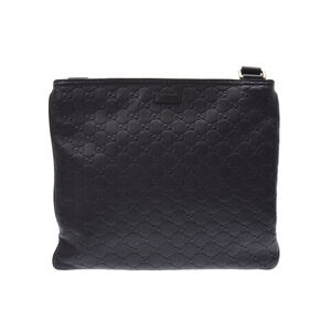 Gucci Guccissima Shoulder Bag Black Leather